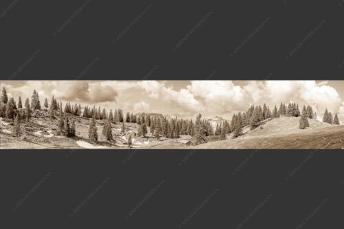 Blick von der Moosenalm zum Soierngebirge - An der Moosenalm 5:1 sepia -- Vorderskopf und Soiernspitze - mehr Infos bei www.Kriner-Weiermann.de