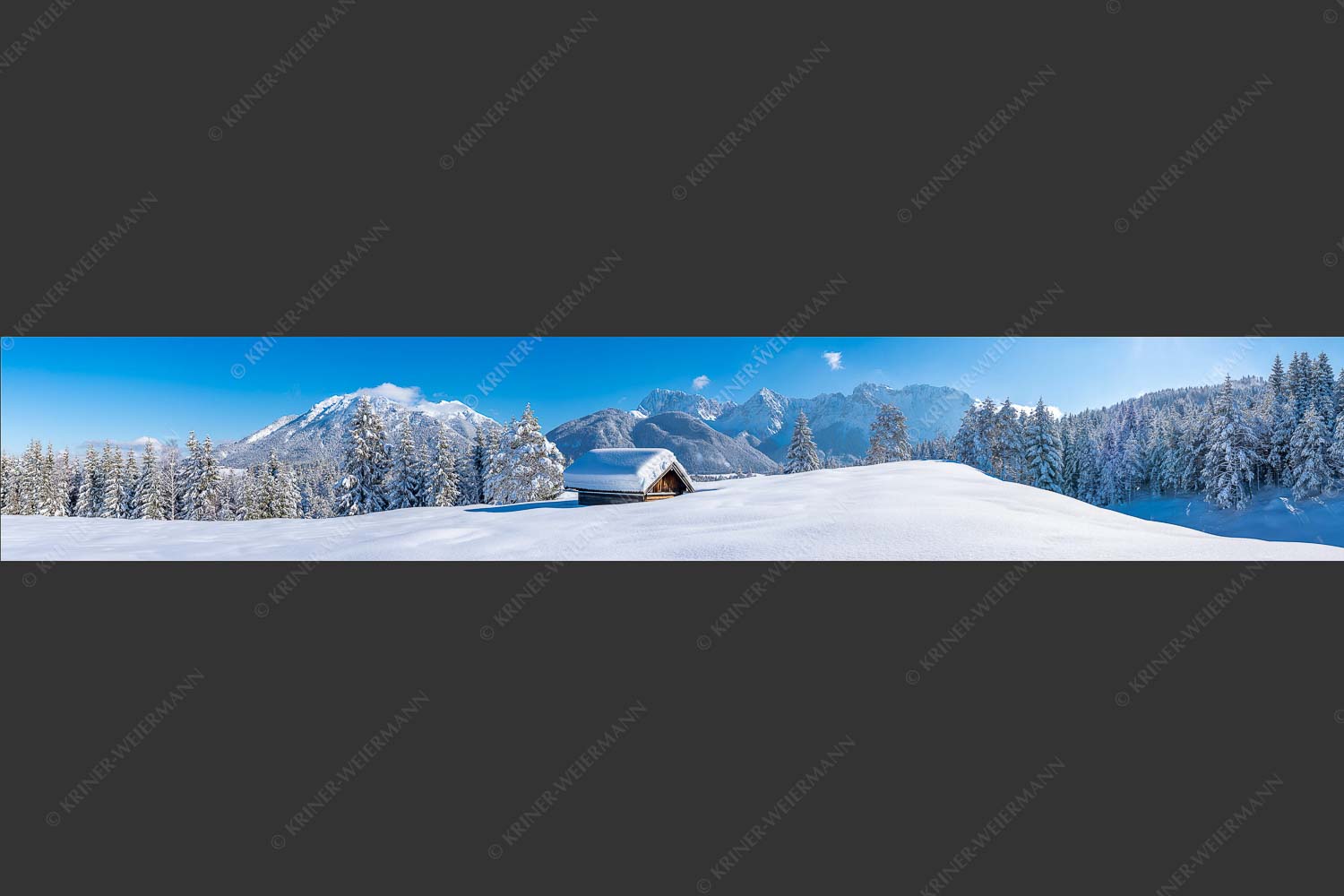 Blick ins Soiern- und Karwendelgebirge - Beeindruckendes Karwendel II 6:1  -- Winterlandschaft bei Mittenwald - mehr Infos bei www.Kriner-Weiermann.de