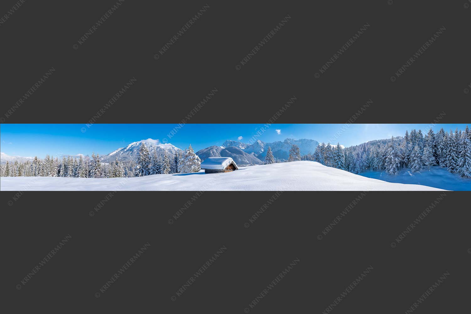 Blick ins Soiern- und Karwendelgebirge - Beeindruckendes Karwendel II 7:1  -- Winterlandschaft bei Mittenwald - mehr Infos bei www.Kriner-Weiermann.de