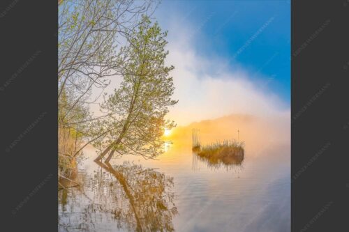 Sonnenaufgang am Barmsee - Benebelt 1:1  -- Morgenstimmung am Barmsee - mehr Infos bei www.Kriner-Weiermann.de
