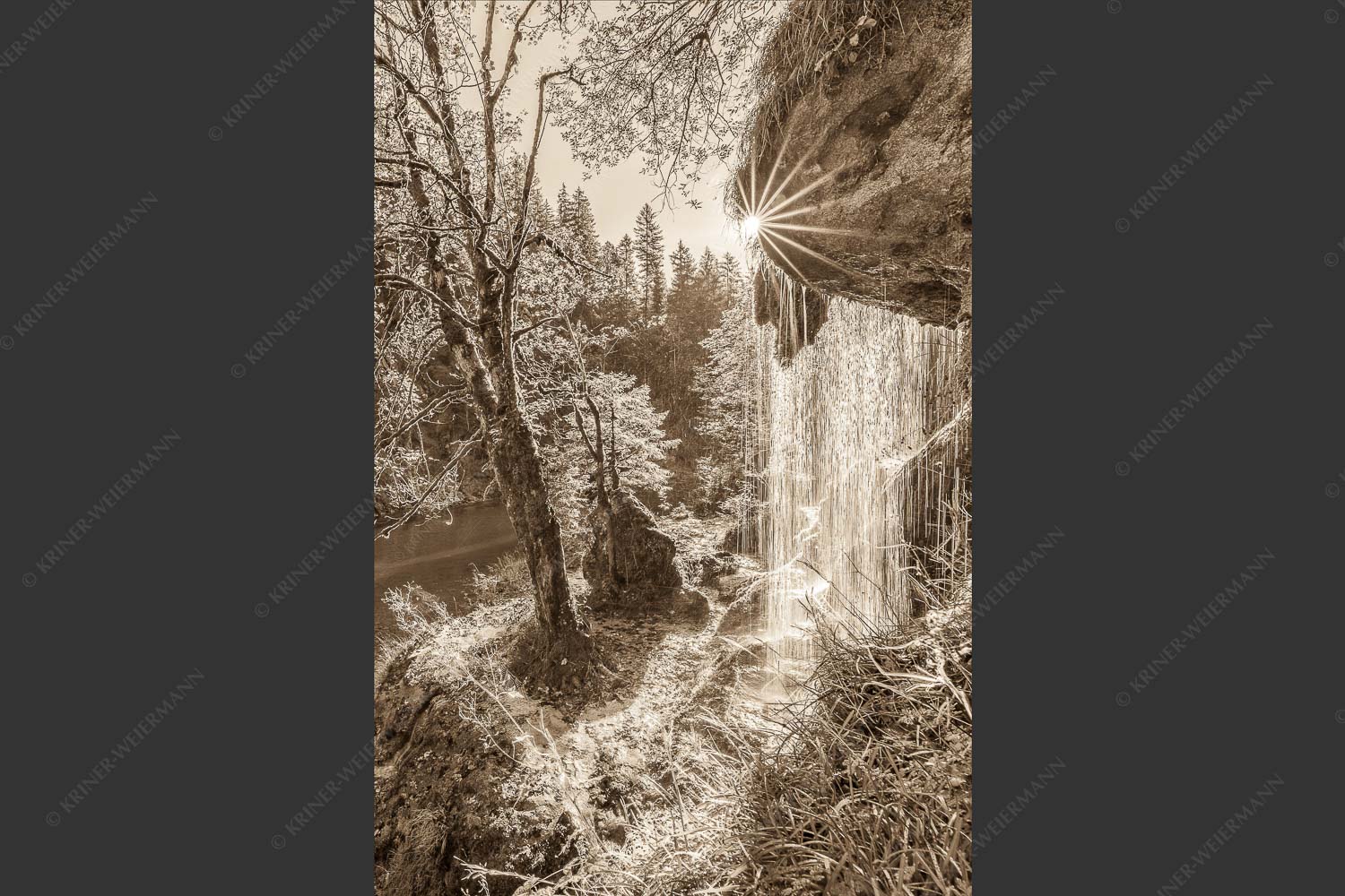 Schleierfall in der Ammerschlucht an der Ammer - Bezaubernd II 2:3 sepia -- Schleierfälle an der Ammer - mehr Infos bei www.Kriner-Weiermann.de