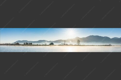 Blick über Eichsee in den Sonnenaufgang - Eichsee Sonnenaufgang 5:1  -- Nebelstimmung - mehr Infos bei www.Kriner-Weiermann.de