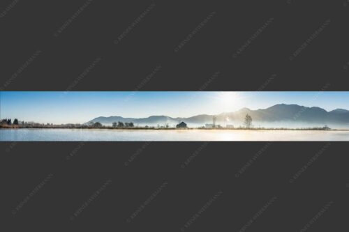 Blick über Eichsee in den Sonnenaufgang - Eichsee Sonnenaufgang 7:1  -- Nebelstimmung - mehr Infos bei www.Kriner-Weiermann.de