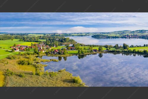 Blick über Froschhauser- und Riegsee - Froschhausen 2:1  -- Riegsee und Froschhauser See - mehr Infos bei www.Kriner-Weiermann.de