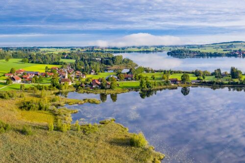 Blick über Froschhauser- und Riegsee - Froschhausen 3:2  -- Riegsee und Froschhauser See - mehr Infos bei www.Kriner-Weiermann.de