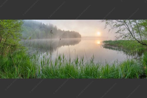 Morgentliche Nebelstimmung am Barmsee bei Krün - Hinterm See 2,5:1  -- Nebelstimmung am Barmsee - mehr Infos bei www.Kriner-Weiermann.de