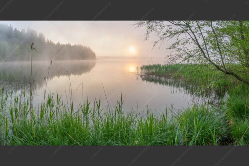 Morgentliche Nebelstimmung am Barmsee bei Krün - Hinterm See 2:1  -- Nebelstimmung am Barmsee - mehr Infos bei www.Kriner-Weiermann.de