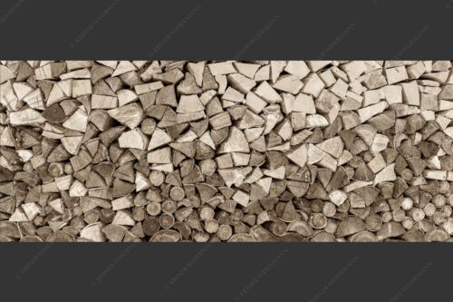 Aufgerichteter Holzhaufen - Holzhaufen II 2,5:1 sepia -- Holzstapel Holzscheite - mehr Infos bei www.Kriner-Weiermann.de