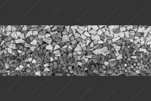 Aufgerichteter Holzhaufen - Holzhaufen II 3:1 sw -- Holzstapel Holzscheite - mehr Infos bei www.Kriner-Weiermann.de
