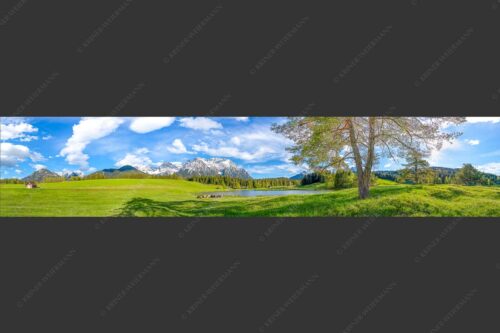 Schafe am Schmalensee mit Blick zum Karwendel - Idylle am See 5:1  -- Schmalensee Schafe und Karwendel - mehr Infos bei www.Kriner-Weiermann.de