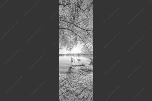 Blick über den Kochelsee in den Sonnenaufgang - Immer wieder geht die Sonne auf 1:3 sw -- Kochelsee - mehr Infos bei www.Kriner-Weiermann.de