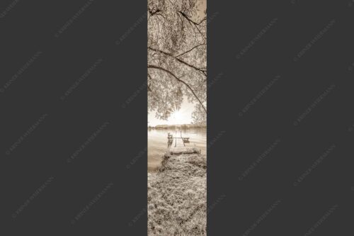 Blick über den Kochelsee in den Sonnenaufgang - Immer wieder geht die Sonne auf 1:4 sepia -- Kochelsee - mehr Infos bei www.Kriner-Weiermann.de