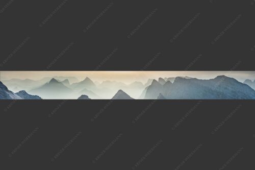 Blick über Moserkarspitze und Lalidererspitze in den Sonnenaufgang - Konturen 9:1  -- Silhouetten im Karwendel - mehr Infos bei www.Kriner-Weiermann.de