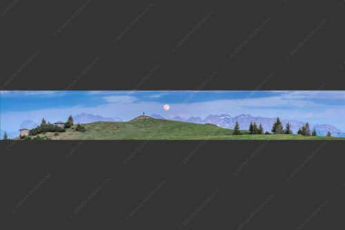 Blick vom Wank im Estergebirge zum Vollmondaufgang über Karwendelgebirge - Mondfieber 7:1  -- Vollmond über Karwendel - mehr Infos bei www.Kriner-Weiermann.de