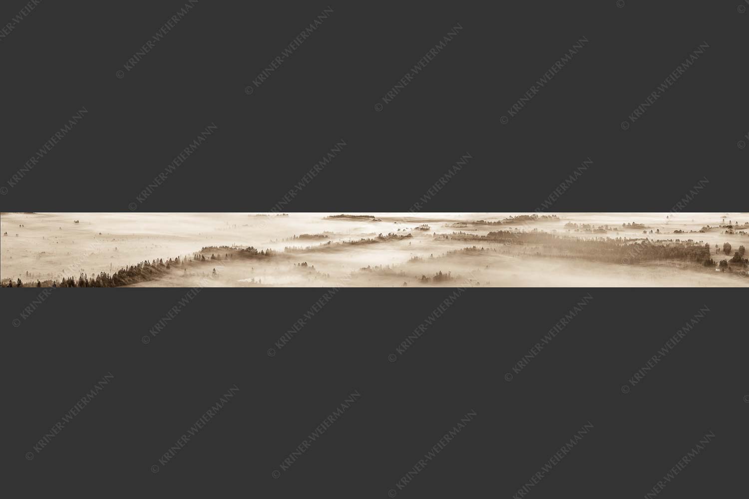 Nebelstimmung im Kochlermoos - Schleiergewand 10:1 sepia -- Morgenstimmung bei Kochel - mehr Infos bei www.Kriner-Weiermann.de