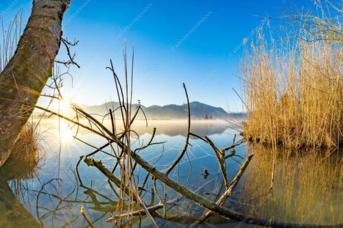 Idylische Ruhe am See - Stiller Morgen am See 3:2  -- Sonnenaufgang am Eichsee - mehr Infos bei www.Kriner-Weiermann.de
