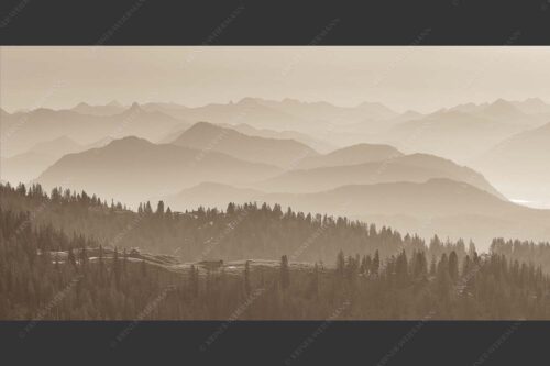 Morgenstimmung bei der Krüner Alm mit Panoramablick vom Wendelstein bis Zugspitze - Über d Oima 2:1 sepia -- Bayerische Voralpen mit Krüner Alm - mehr Infos bei www.Kriner-Weiermann.de