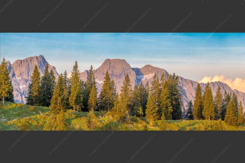 Blick von der Moosenalm auf Vogelkar- und Östlicher Karwendelspitze - Versteckte Riesen 2,5:1  -- Vogelkar und Östliche Karwendelspitze - mehr Infos bei www.Kriner-Weiermann.de