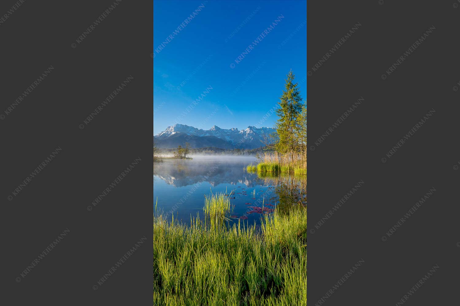 Sonnenaufgang am Barmsee mit Blick zum Karwendelgebirge - Am Barmsee 1:2  -- Karwendelblick - mehr Infos bei www.Kriner-Weiermann.de