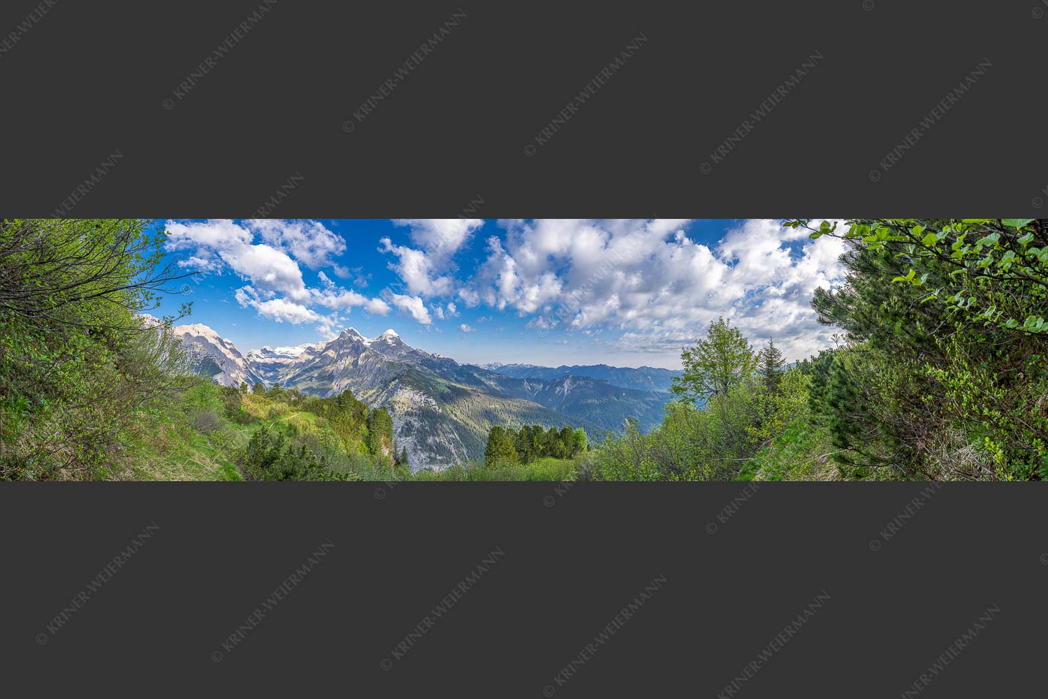 Blick über die Aussichtskanzel am Schachen zum Alpspitzmassiv mit Zugspitzplatt - Bella Vista 4:1  -- Aussicht vom Schachen - mehr Infos bei www.Kriner-Weiermann.de