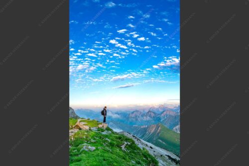Blick vom Schafreuter auf den Karwendelhauptkamm - Bellvedere 2:3  -- Schafreiter Wolkenstimmung im Karwendel - mehr Infos bei www.Kriner-Weiermann.de
