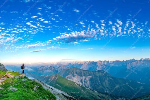 Blick vom Schafreuter auf den Karwendelhauptkamm - Bellvedere 3:2  -- Schafreiter Wolkenstimmung im Karwendel - mehr Infos bei www.Kriner-Weiermann.de