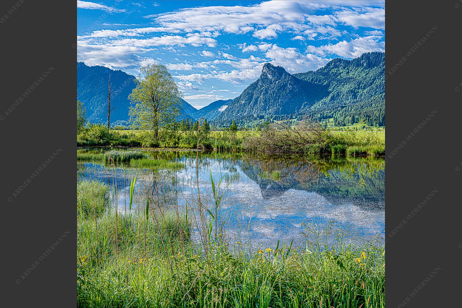 Blick von Unterammergau nach Oberammergau - Blick nach Oberammergau 1:1  -- Kofel mit Ammertal - mehr Infos bei www.Kriner-Weiermann.de