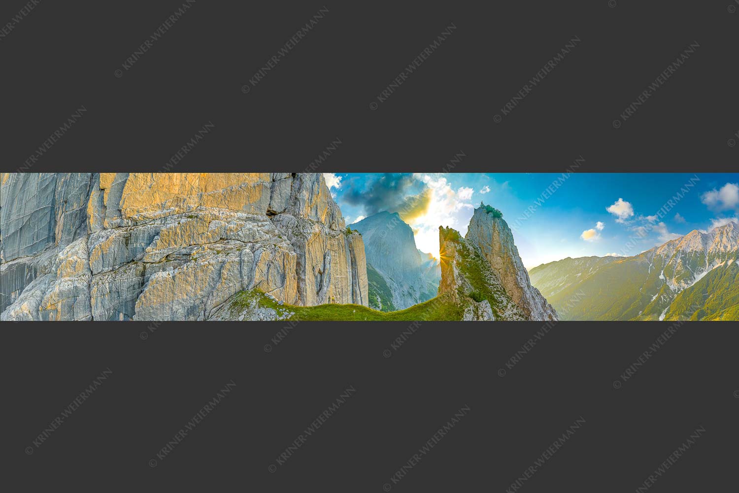Kletterer vor den Schnitlwänden im Karwendelgebirge - Demut 5:1  -- Klettern Schnitlwand im Karwendelgebirge - mehr Infos bei www.Kriner-Weiermann.de