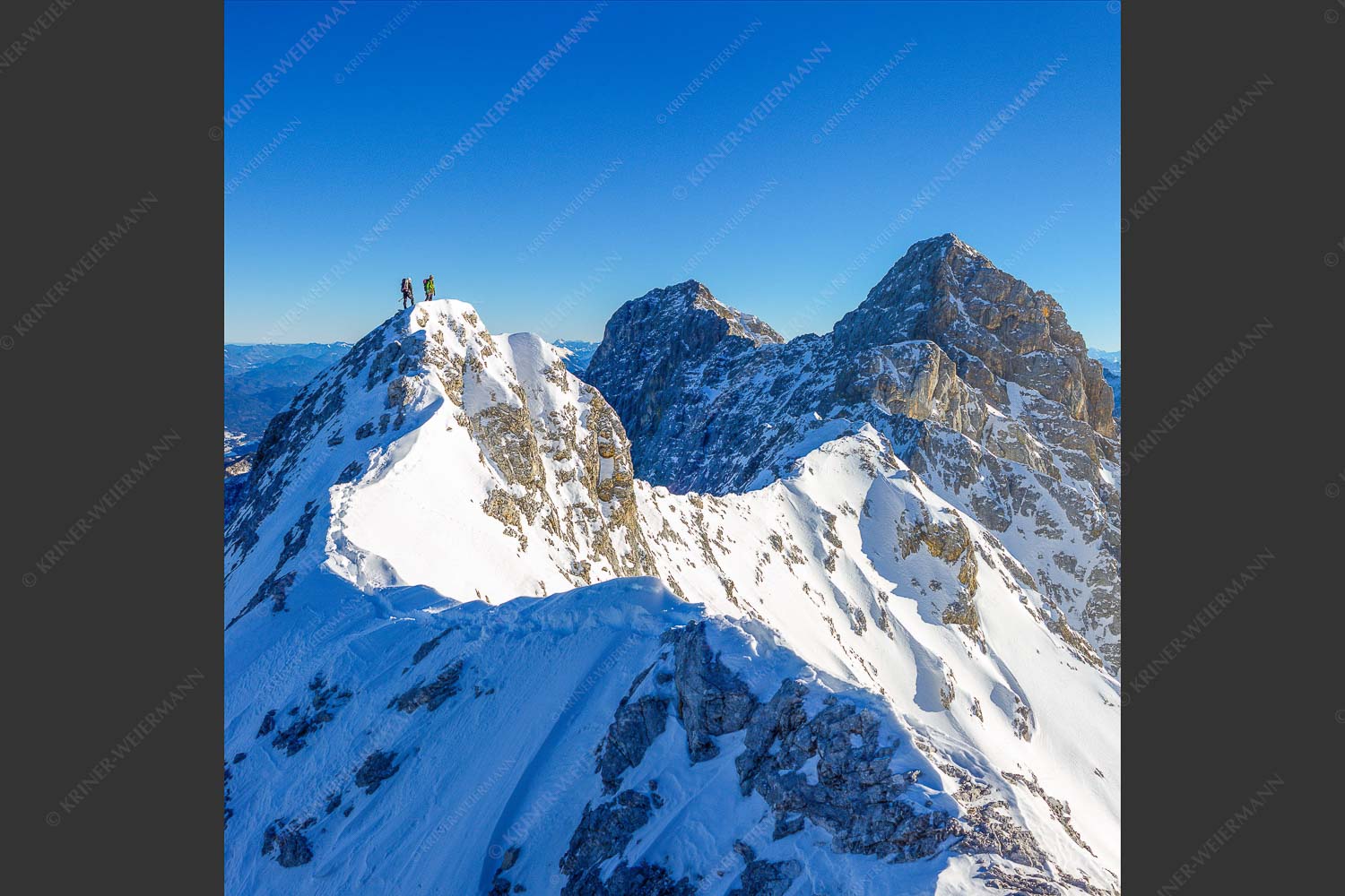 Mühsam gestaltet sich die Kletterei auf dem Jubiläusgrat im Winter - Jubigrat Winter 1:1  -- Zwischen Alpspitze und Zugspitze - mehr Infos bei www.Kriner-Weiermann.de
