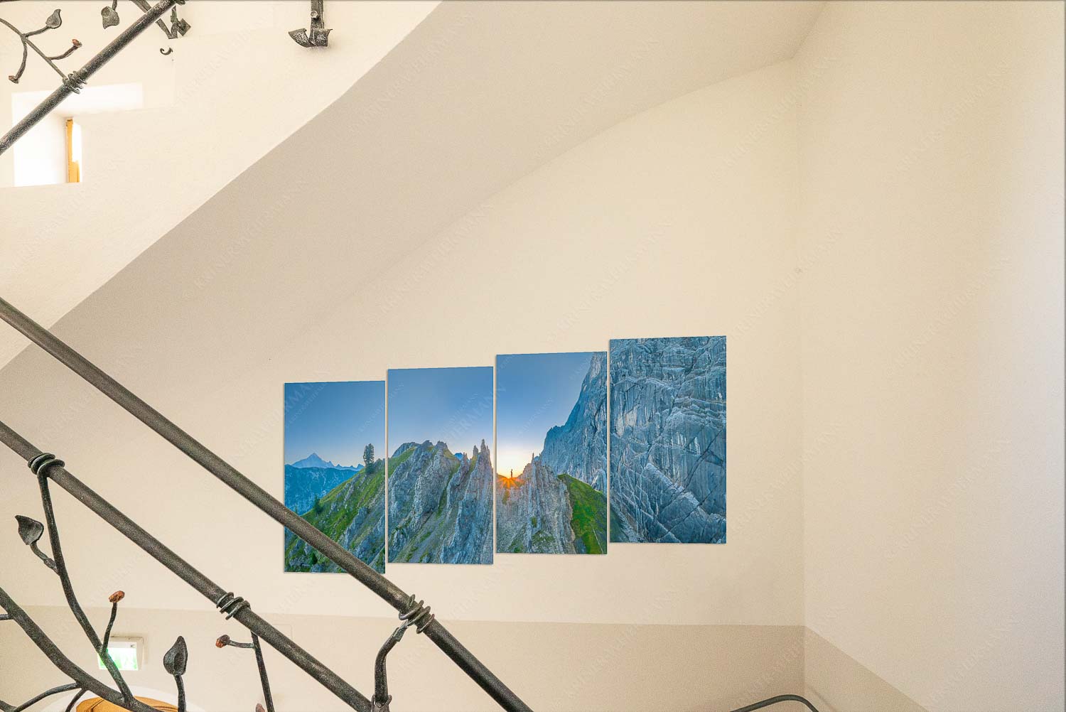 Sonnenaufgang im Halleranger im Karwendelgebirge - Kriner Stubn Treppenaufgang1-Split Auf die Spitze getrieben 2:1 - mehr Infos bei www.Kriner-Weiermann.de