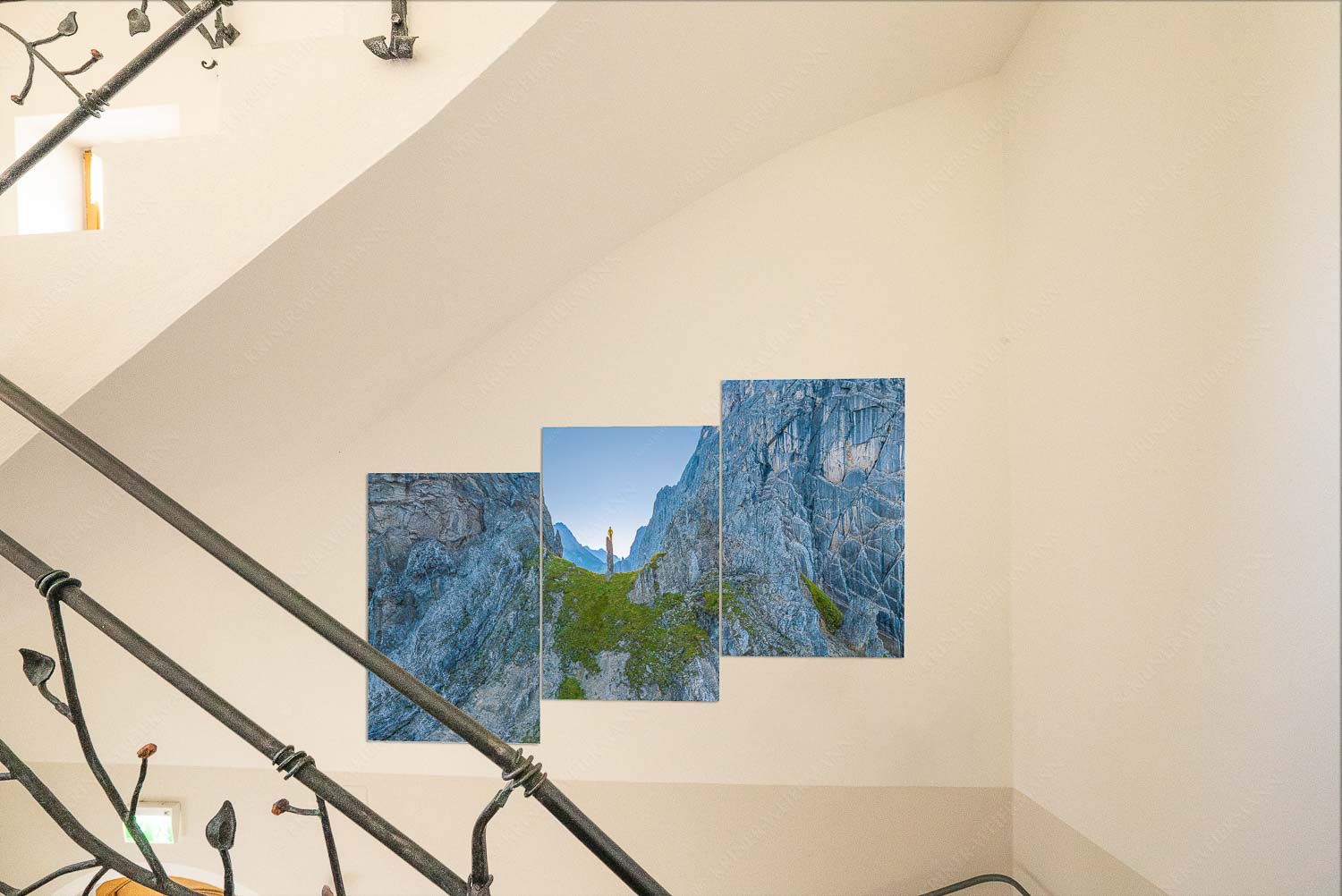 An der Lafatscher Nordwand im Karwendelgebirge - Kriner Stubn Treppenaufgang1-Split Drachenhaut 3:2 - mehr Infos bei www.Kriner-Weiermann.de