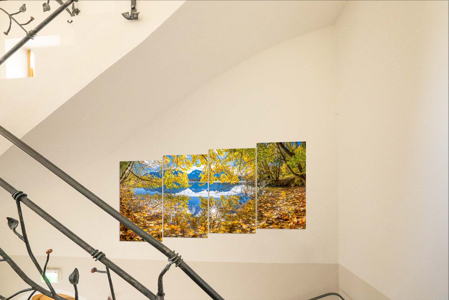 Herbstfärbung am Barmsee - Kriner Stubn Treppenaufgang1-Split Farbpalette 2:1 - mehr Infos bei www.Kriner-Weiermann.de