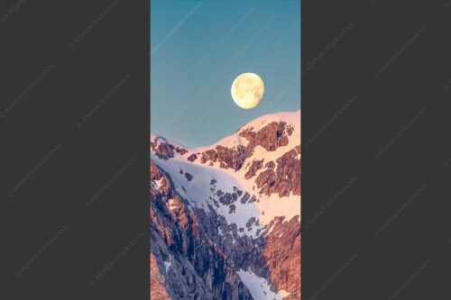 Monduntergang an der Hohen Munde in den Mieminger Bergen - Mond und Munde 1:2  -- Hohe Munde Vollmond - mehr Infos bei www.Kriner-Weiermann.de