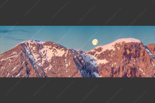 Monduntergang an der Hohen Munde in den Mieminger Bergen - Mond und Munde 3:1  -- Hohe Munde Vollmond - mehr Infos bei www.Kriner-Weiermann.de
