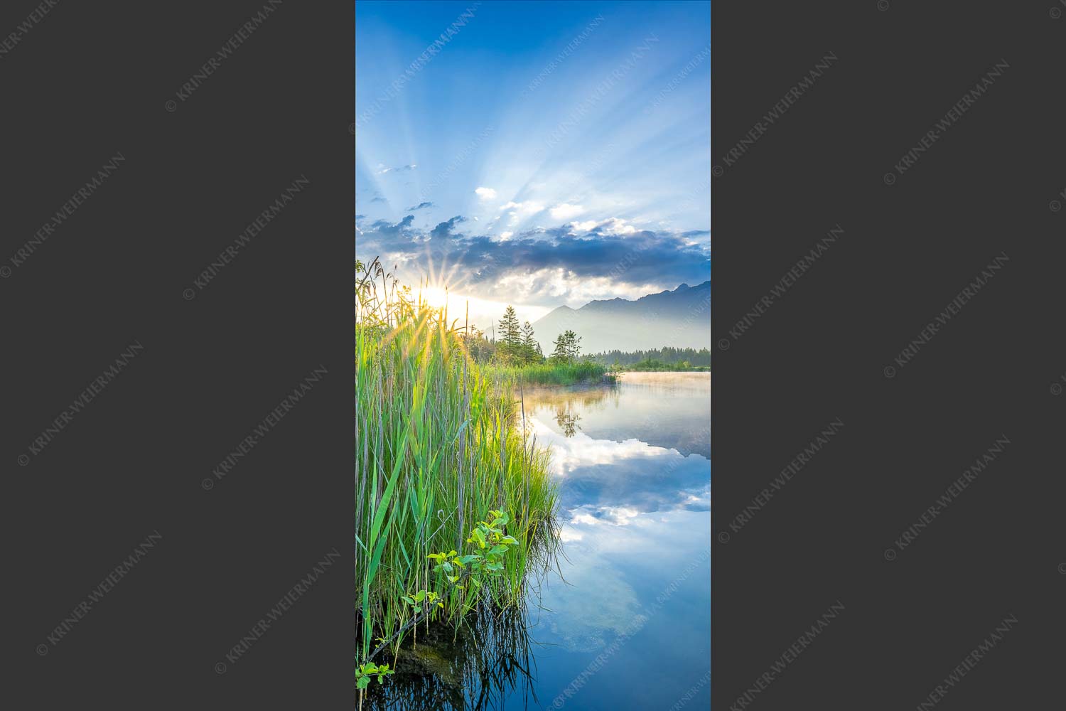 Sonnenaufgang am Barmsee mit Blick zum Karwendel und Wettersteingebirge - Utopia II 1:2  -- Sonnenaufgang am Barmsee - mehr Infos bei www.Kriner-Weiermann.de