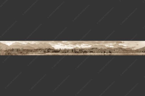 Sonnenaufgang am Barmsee mit Blick zum Karwendel- und Wettersteingebirge - Utopia IV 10:1 sepia -- Barmsee Karwendel und Wetterstein - mehr Infos bei www.Kriner-Weiermann.de