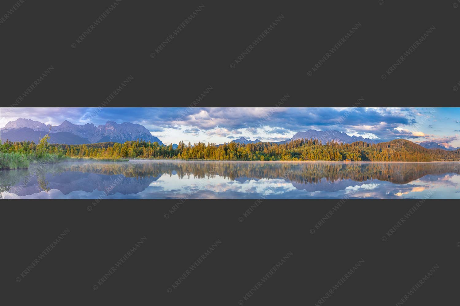 Sonnenaufgang am Barmsee mit Blick zum Karwendel- und Wettersteingebirge - Utopia IV 5:1  -- Barmsee Karwendel und Wetterstein - mehr Infos bei www.Kriner-Weiermann.de