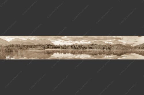 Sonnenaufgang am Barmsee mit Blick zum Karwendel- und Wettersteingebirge - Utopia IV 6:1 sepia -- Barmsee Karwendel und Wetterstein - mehr Infos bei www.Kriner-Weiermann.de