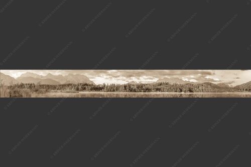 Sonnenaufgang am Barmsee mit Blick zum Karwendel- und Wettersteingebirge - Utopia IV 9:1 sepia -- Barmsee Karwendel und Wetterstein - mehr Infos bei www.Kriner-Weiermann.de