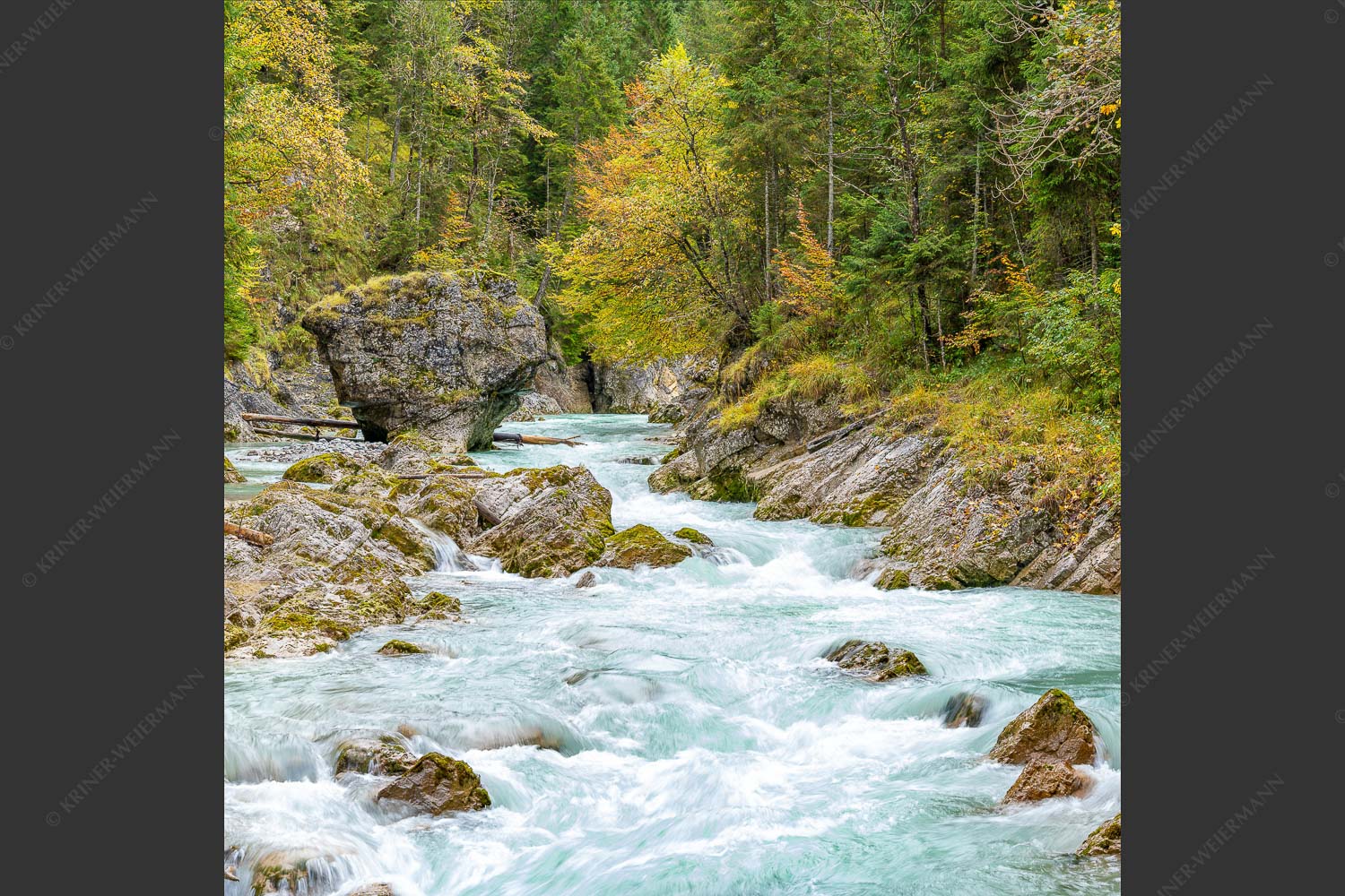 Rißbach im Karwendelgebirge - Herbstlicher Rißbach 1:1  -- Karwendel - mehr Infos bei www.Kriner-Weiermann.de