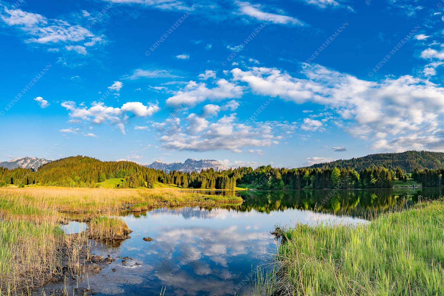 Blick übern Geroldsee ins Karwendel - Idyllisch 3:2  -- Geroldsee mit Karwendel - mehr Infos bei www.Kriner-Weiermann.de