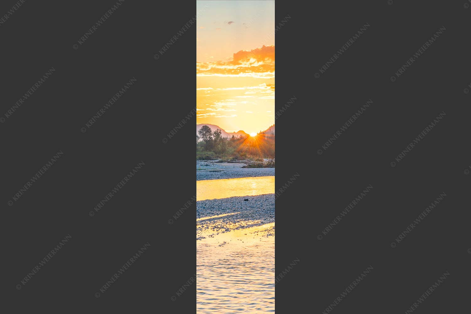 Sonnenaufgang an der Isar - Isarmorning II 1:4  -- Isar Sonnenaufgang - mehr Infos bei www.Kriner-Weiermann.de