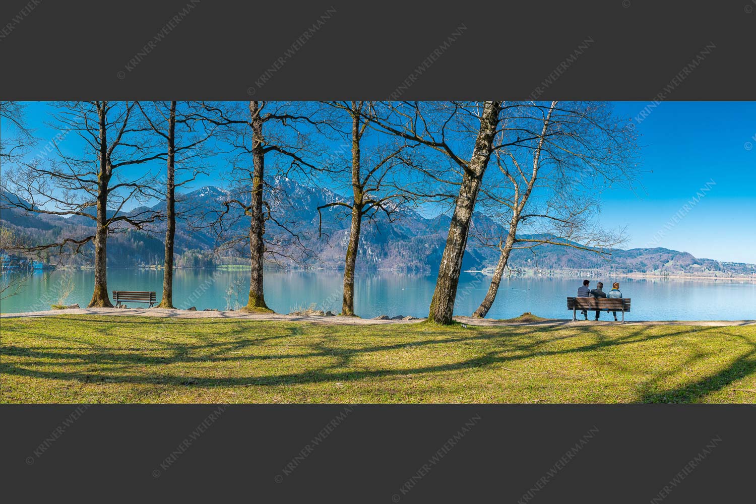 Kochelsee mit Herzogstand - Ruhe genießen 2,5:1  -- Rastbank am Kochelsee - mehr Infos bei www.Kriner-Weiermann.de