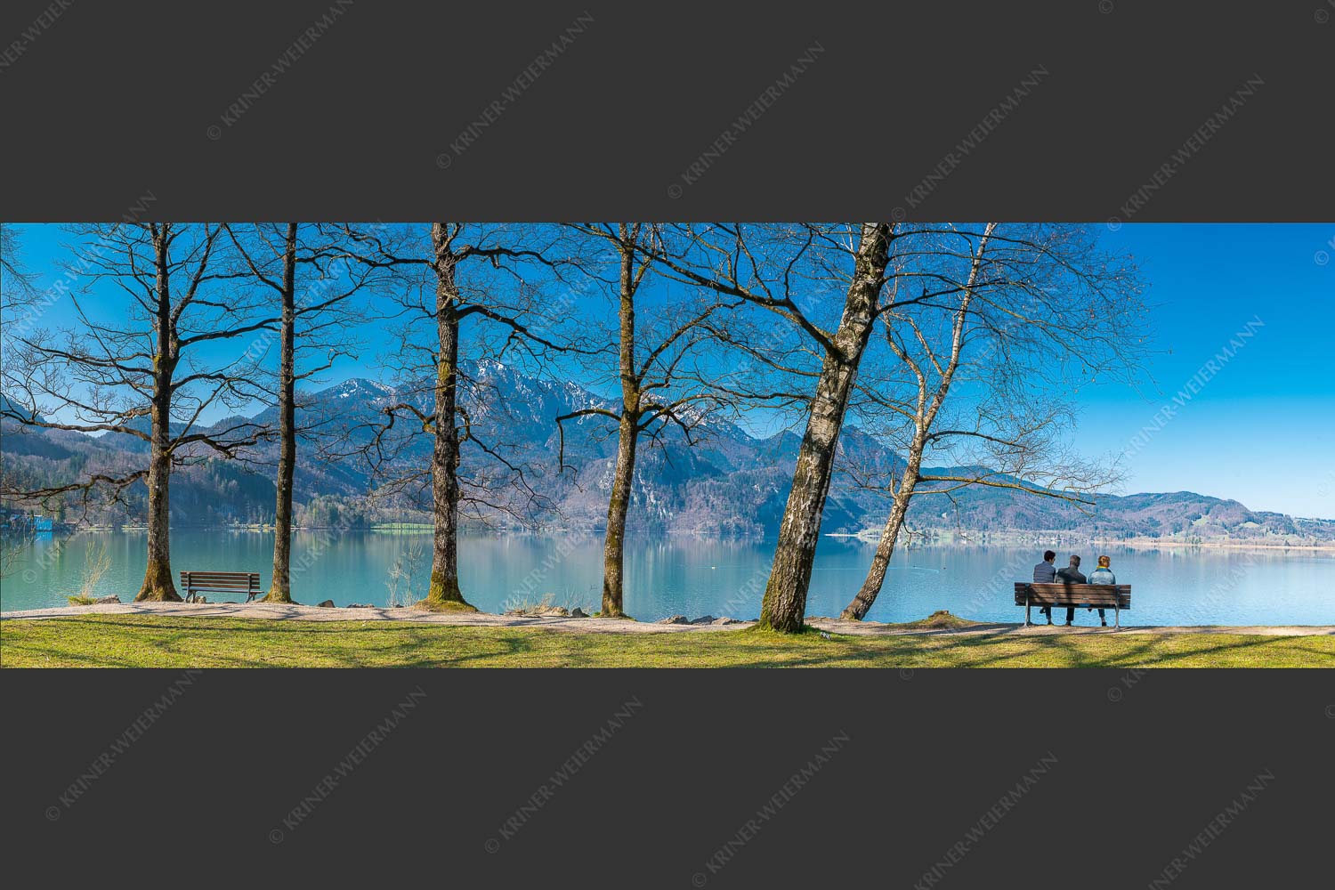 Kochelsee mit Herzogstand - Ruhe genießen 3:1  -- Rastbank am Kochelsee - mehr Infos bei www.Kriner-Weiermann.de