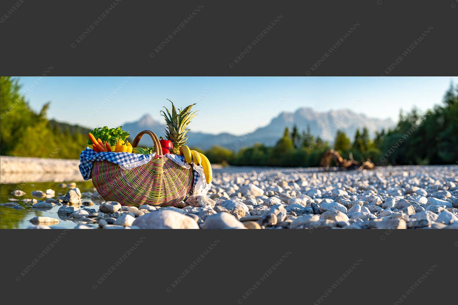 Obst- und Gemüsekorb an der Isar - Veggiekorb 3:1  -- Isar Gesundheit - mehr Infos bei www.Kriner-Weiermann.de