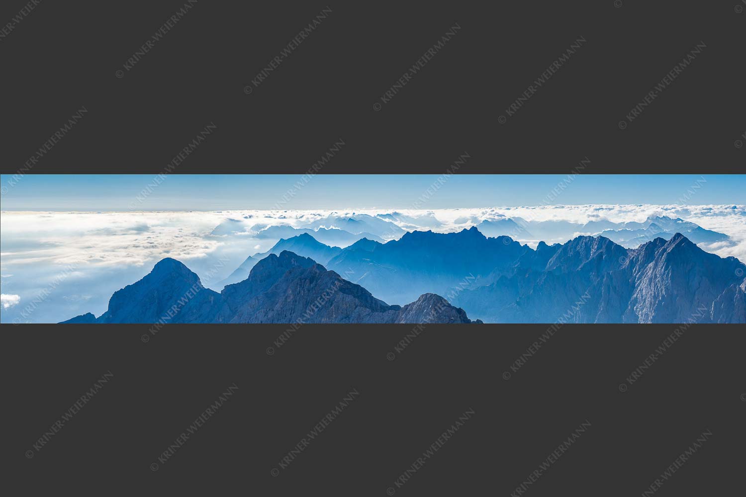 Blick von Zugspitze über Jubiläumsgrat zur Alpspitze - Wettersteingrate 5:1  -- Alpspitze Hochblassen - mehr Infos bei www.Kriner-Weiermann.de