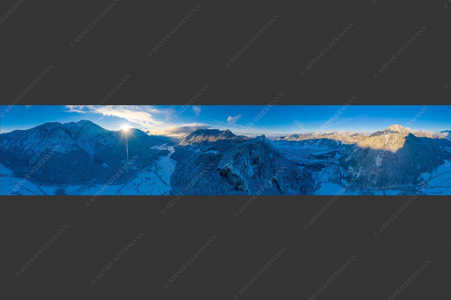 Blick ins Graswangtal und Oberammergau - Winter im Ammergebirge 5:1  -- Kofel - mehr Infos bei www.Kriner-Weiermann.de