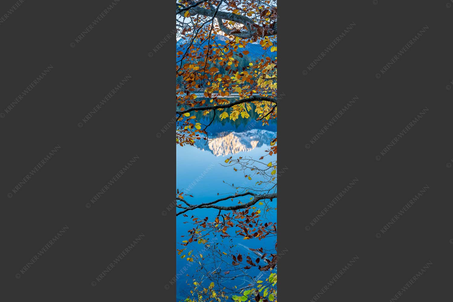 Wörner spiegelt sich im Barmsee - Wörnerblick 1:3  -- Barmsee Buche Wörner - mehr Infos bei www.Kriner-Weiermann.de