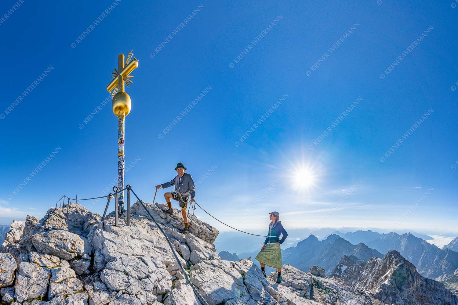 Zugspitzbesteigung historisch - Zugspitzbesteigung -historisch- 3:2  -- Bergführer Zugspitzgipfel - mehr Infos bei www.Kriner-Weiermann.de