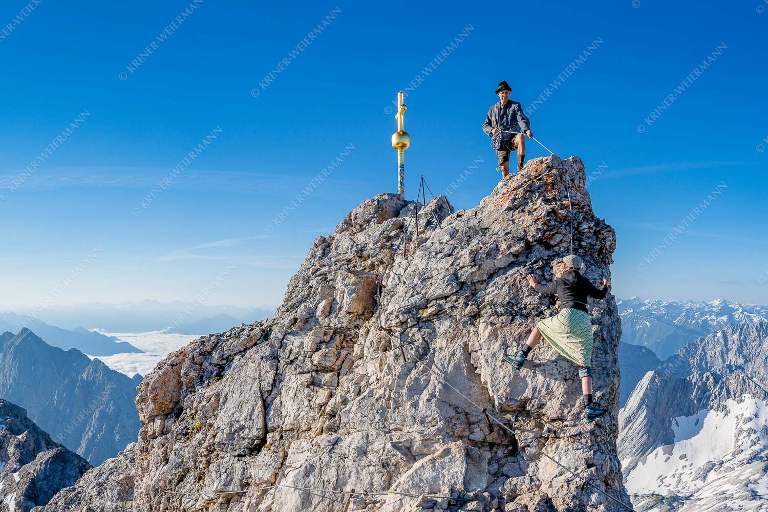 Zugspitzbesteigung historisch - Zugspitzbesteigung -historisch- III 3:2  -- Bergführer Zugspitzgipfel - mehr Infos bei www.Kriner-Weiermann.de